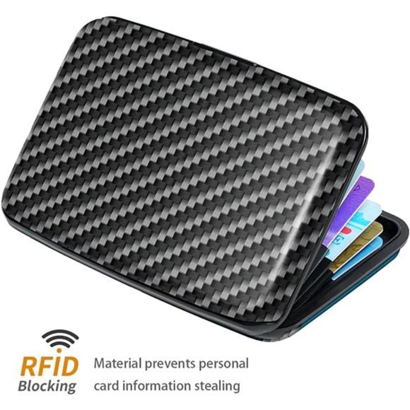 Mini Credit Card Holder, RFID Blocking Slim Hard Card Case ID Case Travel Wallet - Picture 8 of 8